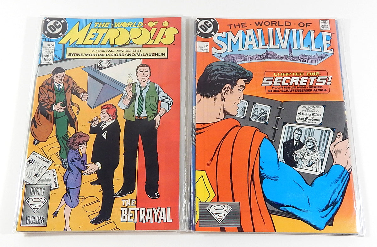 World of Metropolis #1-4 & World of Smallville #1-4 Complete Comic Sets DC 1988