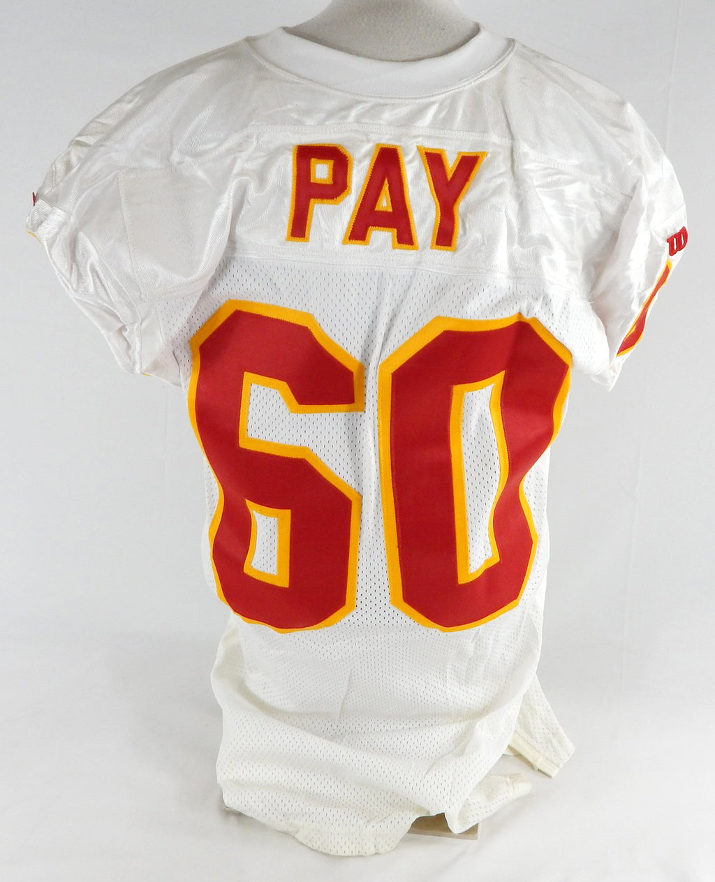 1994 Kansas City Chiefs Pay #60 Game Issued White Jersey 75th Patch 48 089 Pic2