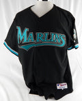2001 Florida Marlins Juan Acevado #53 Game Issued Black Jersey BP ST 50 073