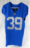 2023 Detroit Lions Jermar Jefferson #39 Game Issued Blue Jersey Thanksgiving 5