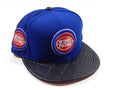 Detroit Pistons Logo Visor Cross New Era 9Fifty Snapback Hat Cap Blue New