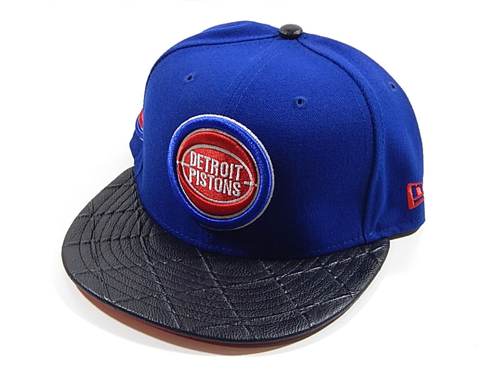 Detroit Pistons Logo Visor Cross New Era 9Fifty Snapback Hat Cap Blue New Pic2