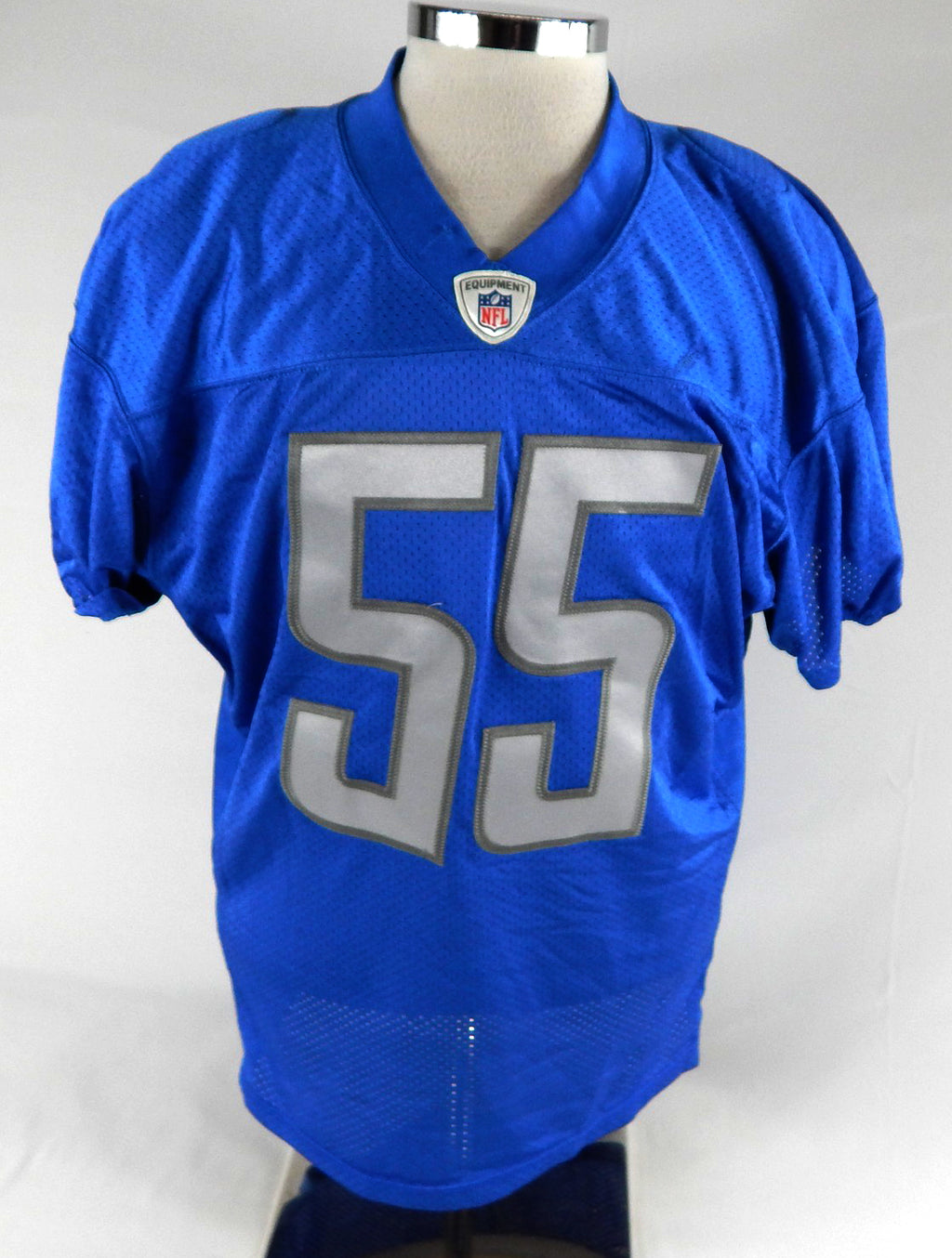 2019 Detroit Lions #55 Game Used Blue Practice Jersey 48 325
