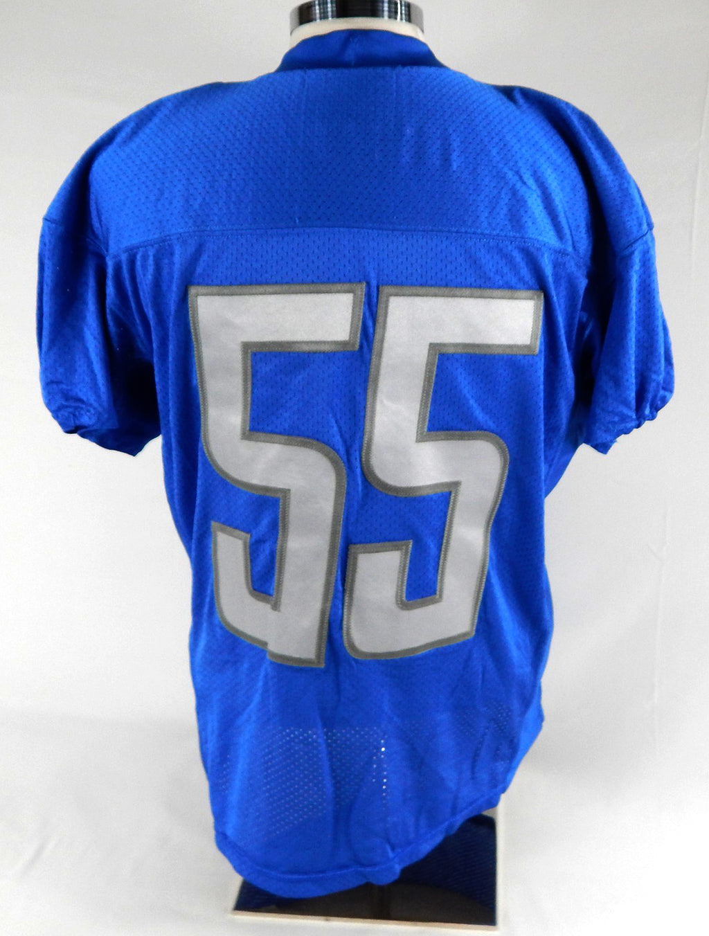 2019 Detroit Lions #55 Game Used Blue Practice Jersey 48 325 Pic2