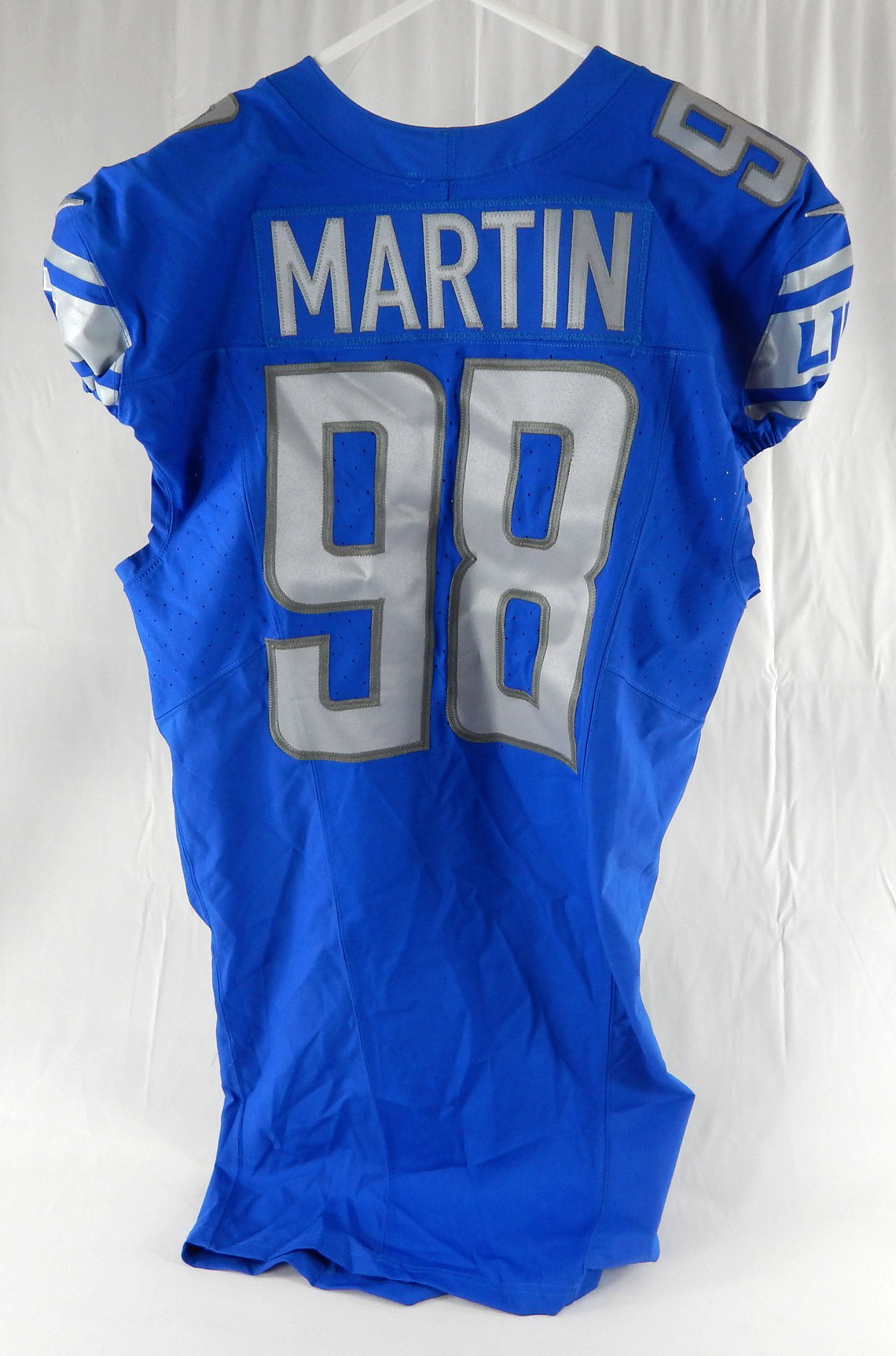 2023 Detroit Lions Brodric Martin #98 Game Issued Blue Jersey 90 Seasons P 46 36 Pic2