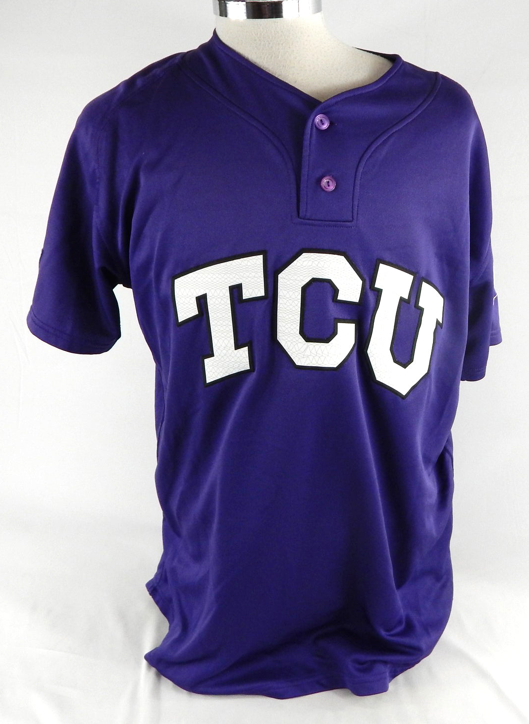 2016 Texas Christian TCU Horned Frogs #33 Game Used Purple Jersey CWS Patch 50 2