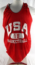 1990s Team USA Basketball #18 Game Issued Red Practice Jersey L 563