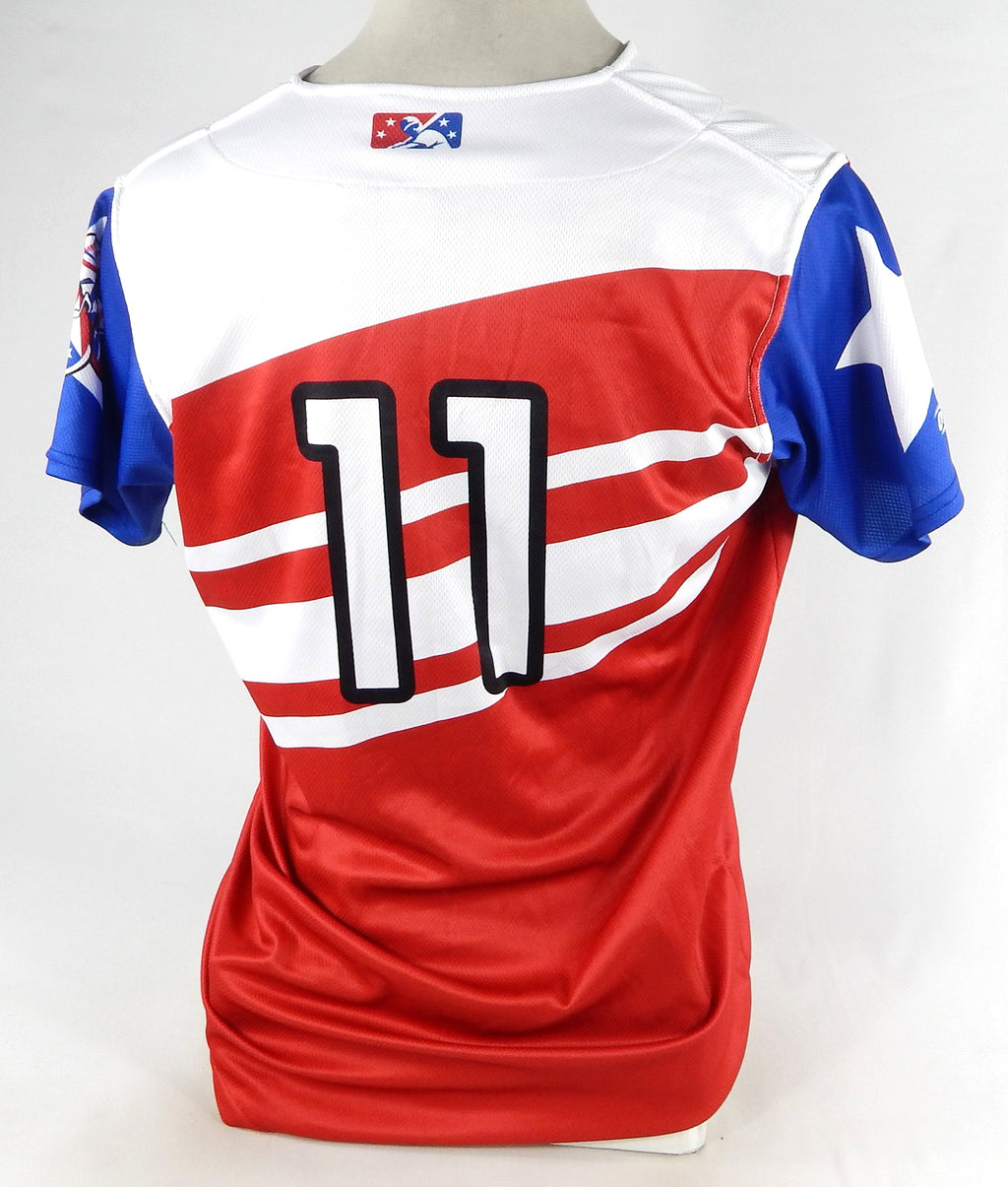2022-23 Syracuse Mets #11 Game Issued Pos Used Red Jersey Copa Diversion 44 678 Pic2