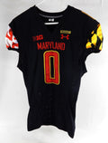 2021 Maryland Terrapins Greg China-Rose #0 Game Used Black Jersey Football 46 15