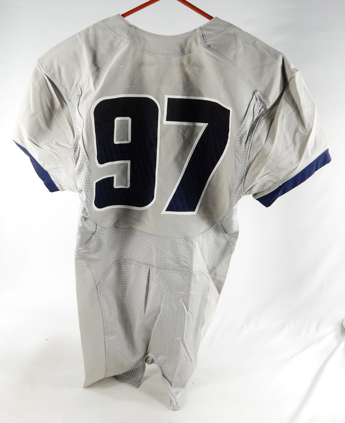 2012 Utah State Aggies #97 Game Issued Grey Jersey Name Plate Removed M 013 Pic2