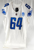 2023 Detroit Lions Brad Cecil #64 Game Issued White Jersey 90 Seasons Patch 46 9