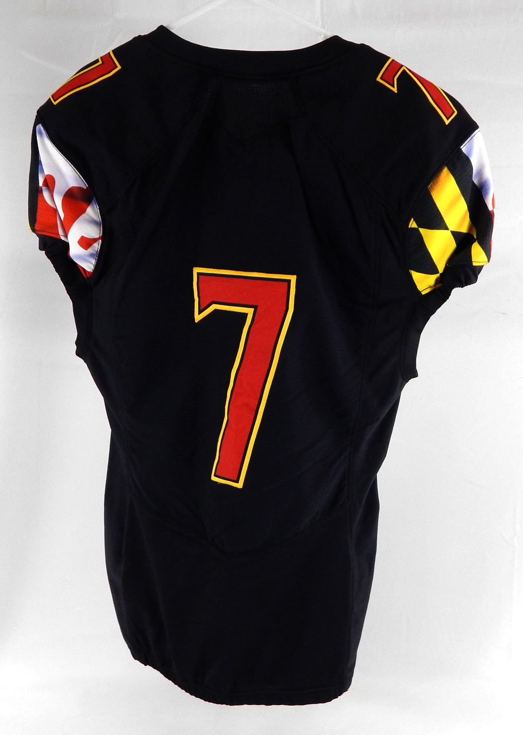2020 Maryland Terrapins #7 Game Used Black Jersey Football NP Rem 40 17 Pic2