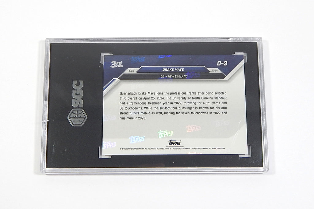 2024 Topps Now Draft Drake Maye RC #D3 Rookie SGC 10 Pic2