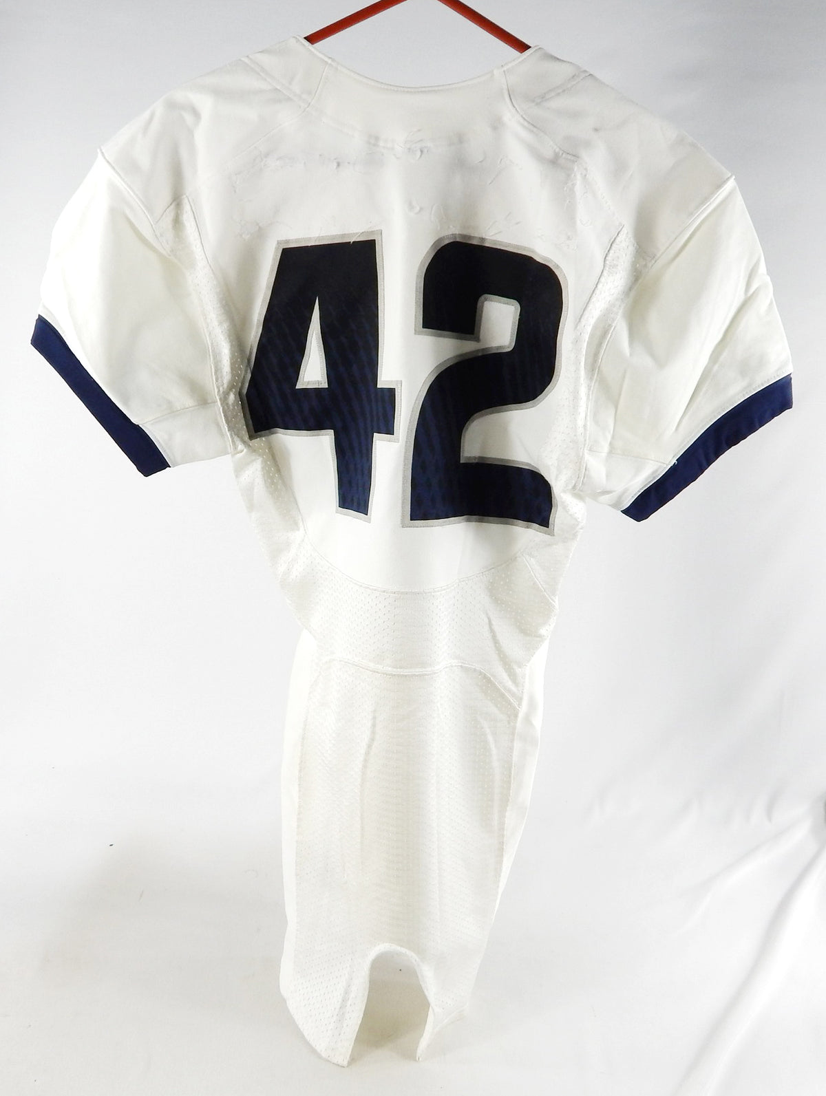 2012 Utah State Aggies #42 Game Used White Jersey NP Removed S DP84016 Pic2