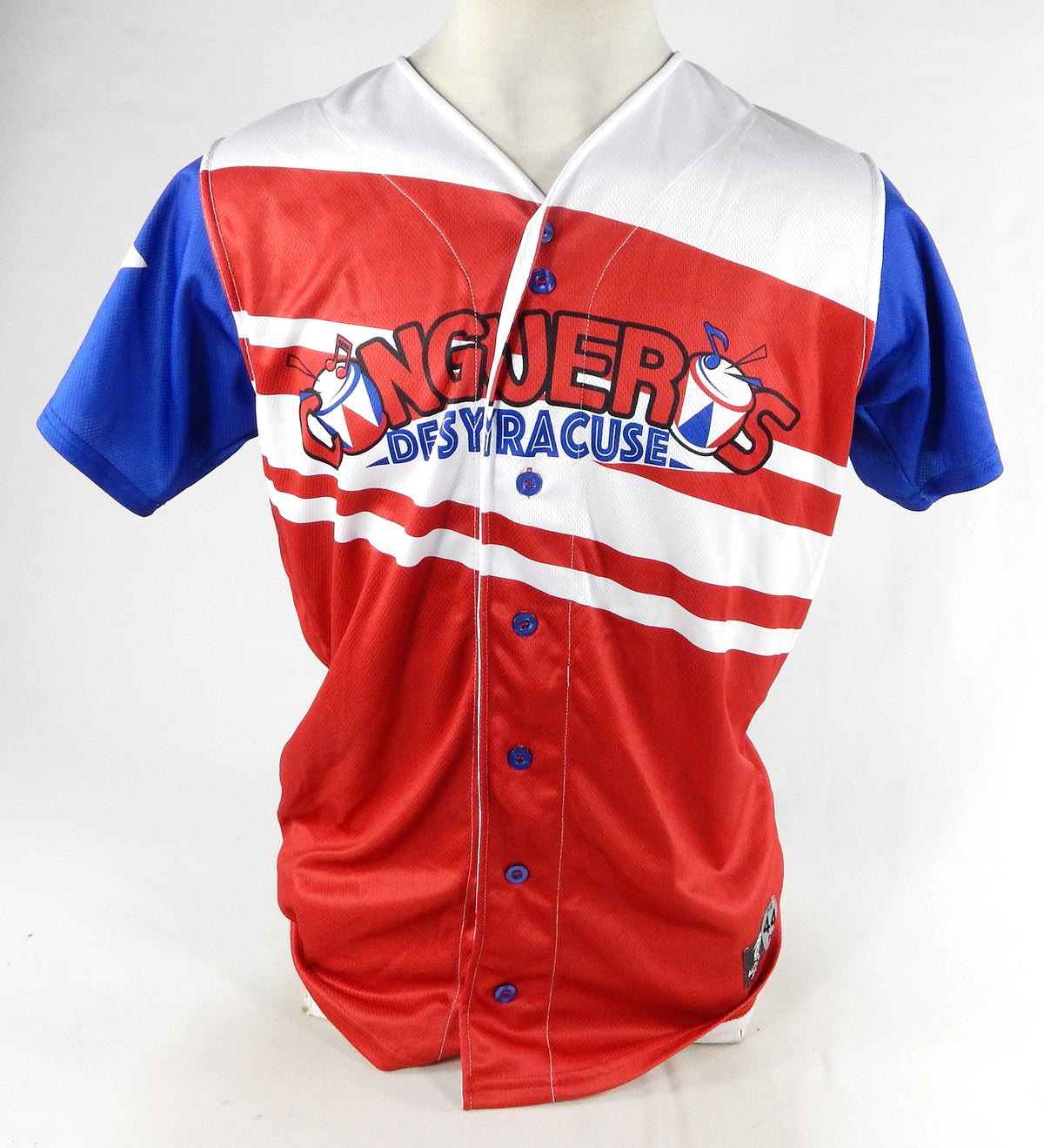 2022-23 Syracuse Mets #3 Game Issued Pos Used Red Jersey Copa Diversion 44 685