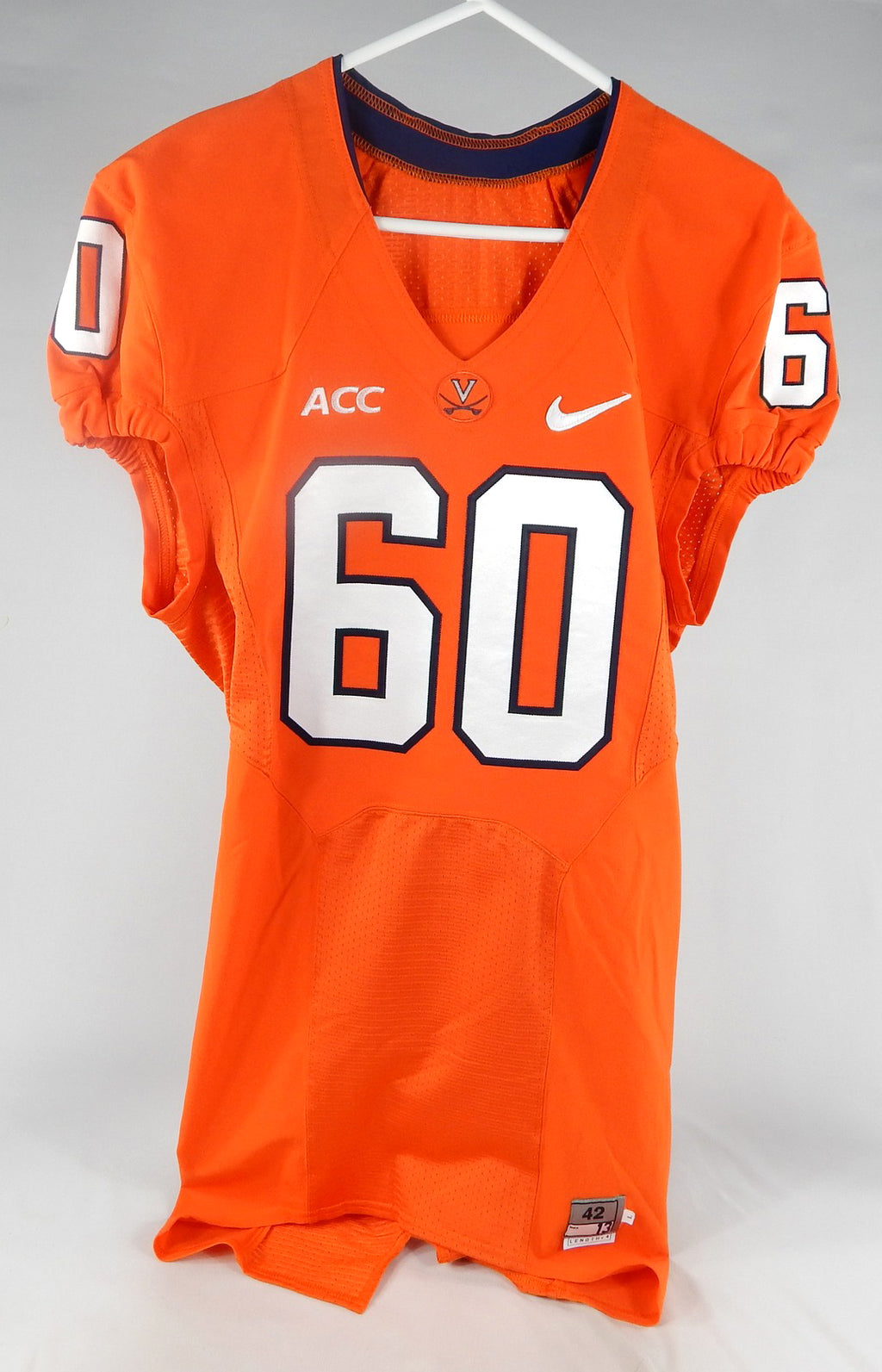 2013 Virginia Cavaliers #60 Game Used Orange Jersey NP Rem 42 161 Pic2