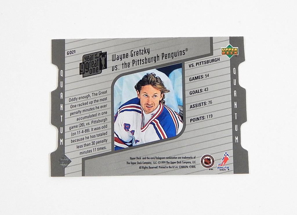 1998-99 Upper Deck Year of the Great One Quantum 1 Wayne Gretzky #GO21 /1999 Pic2