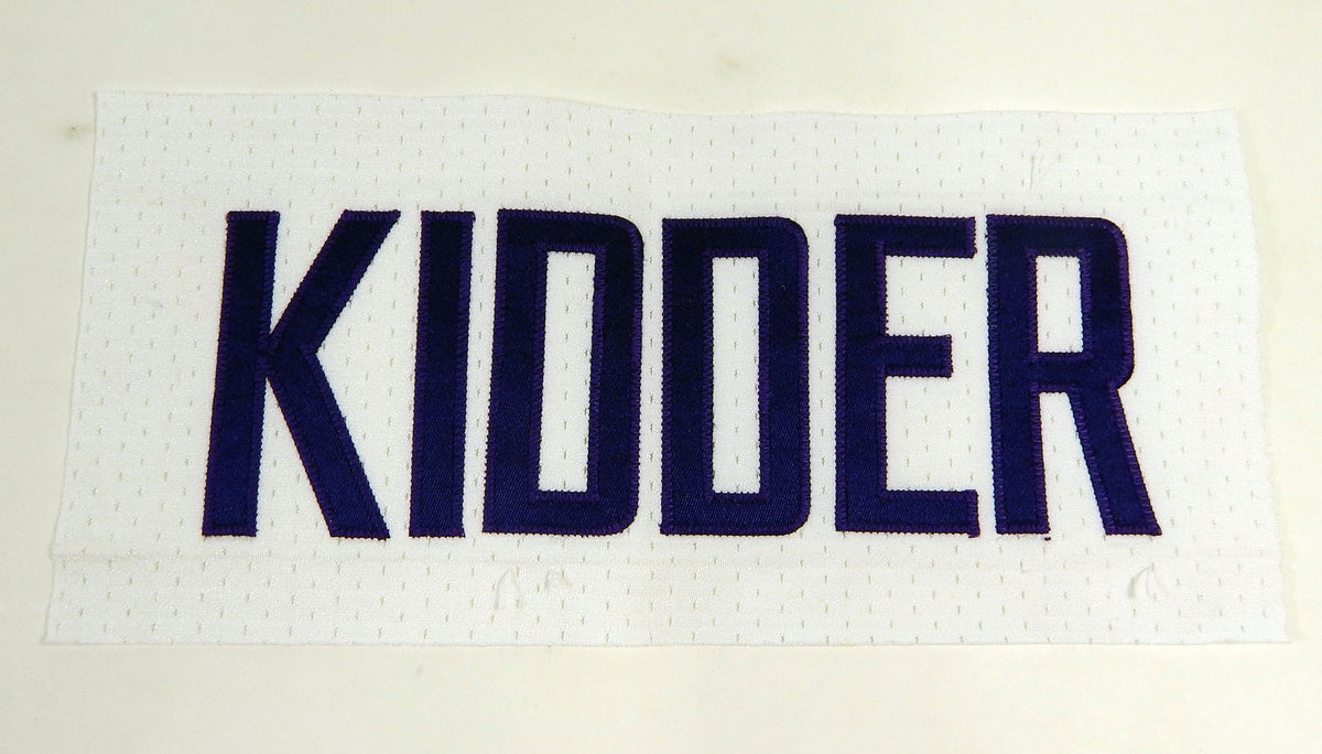 2017 Minnesota Vikings Caleb Kidder Game Issued White Name Plate DP14867