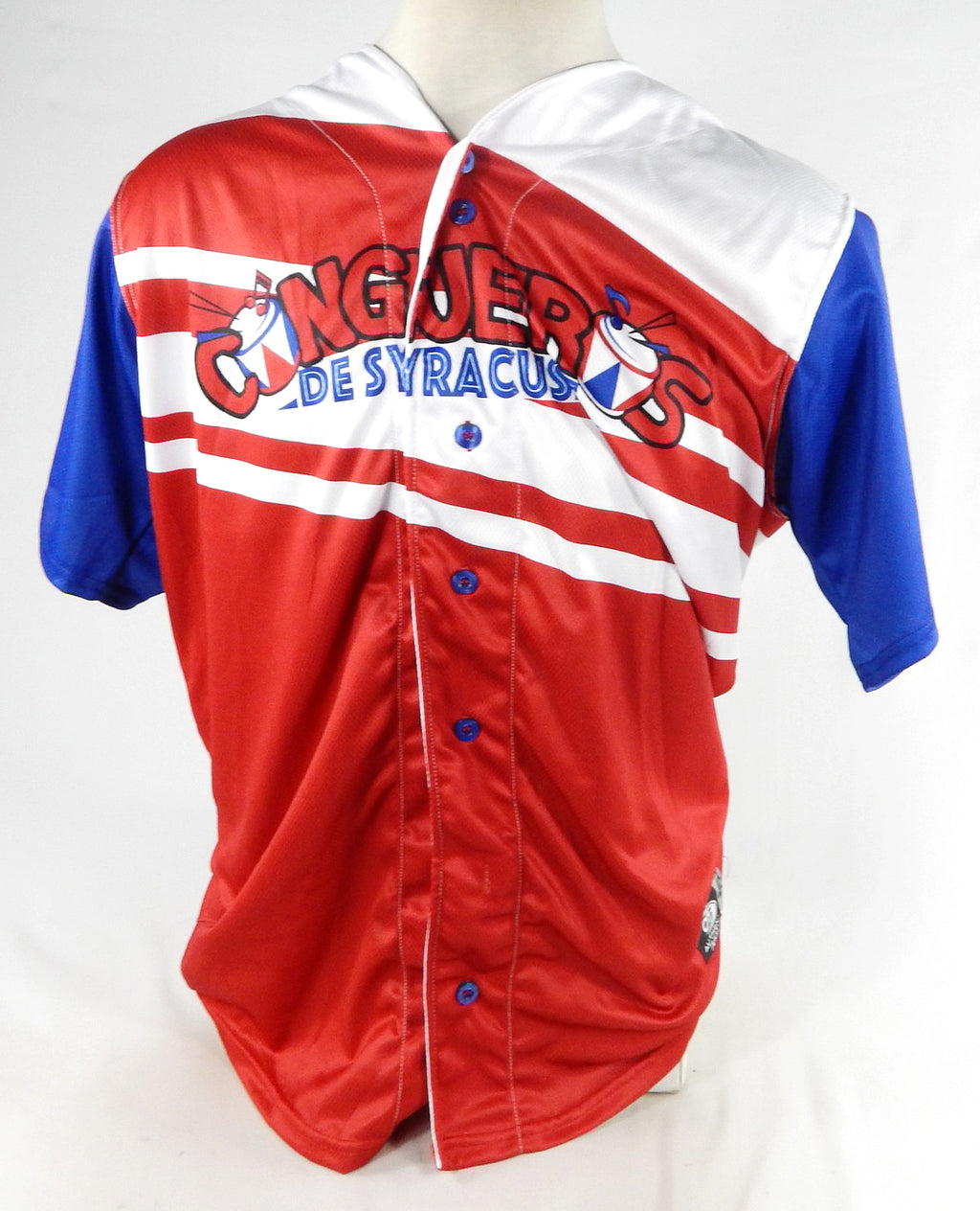 2022-23 Syracuse Mets #44 Game Issued Pos Used Red Jersey Copa Diversion 48 688