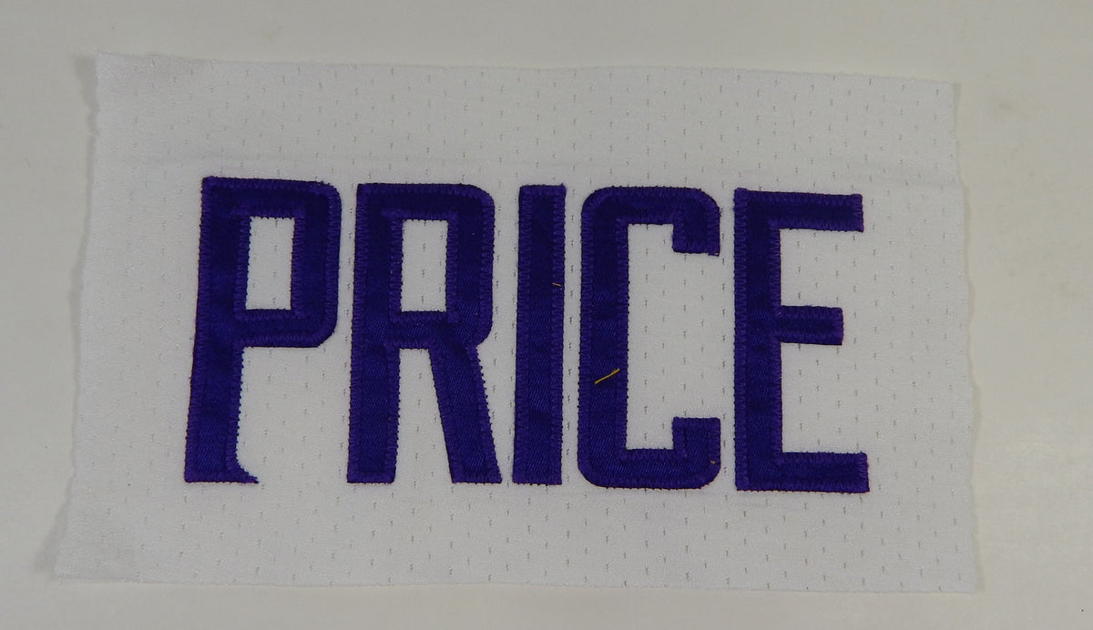 2014 Minnesota Vikings Jabari Price #25 Game Used White Name Plate DP14879