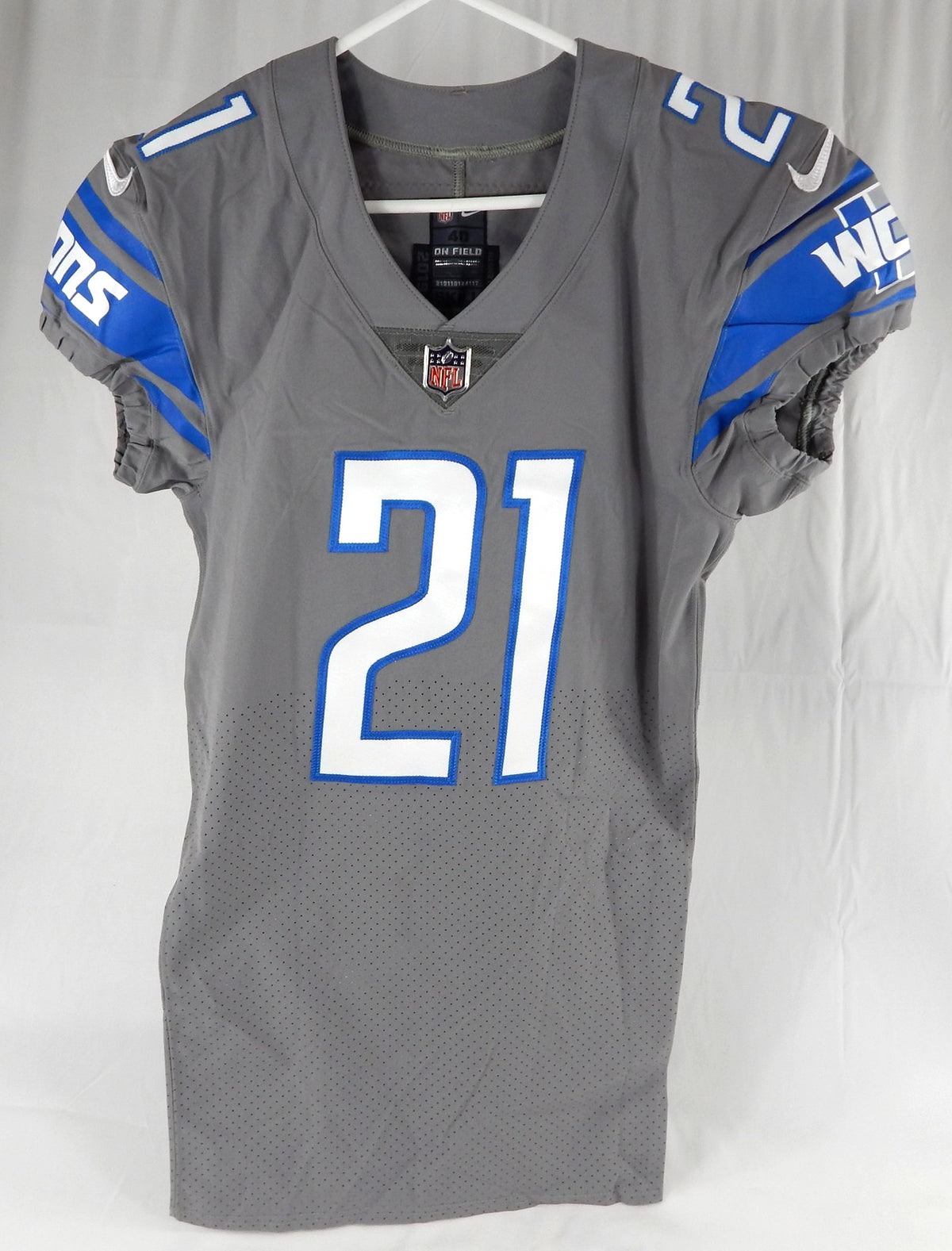2019 Detroit Lions Tracy Walker III #21 Game Issued Grey Jersey Color Rush 40 5