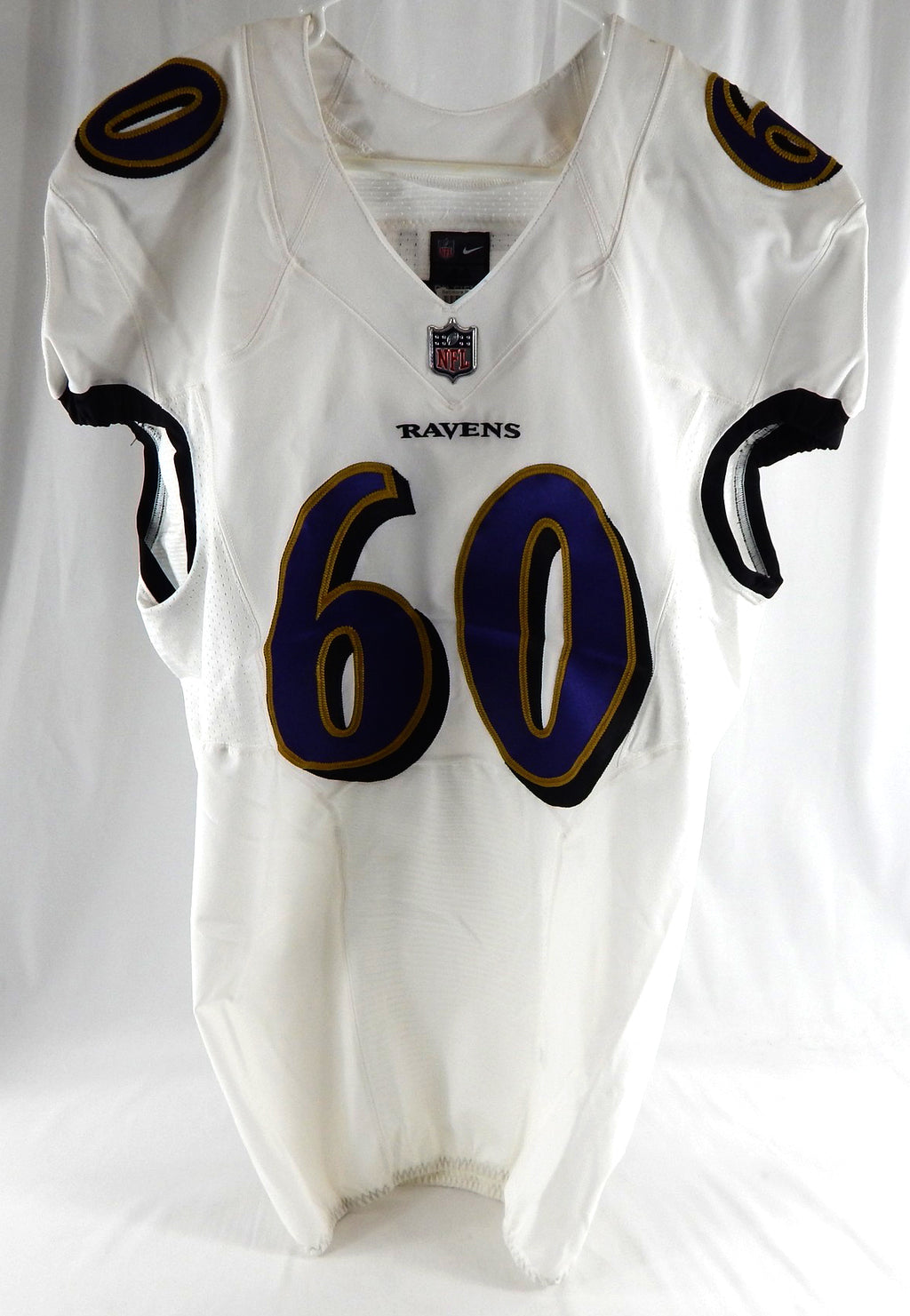 2015 Baltimore Ravens Steven Means #60 Game Issued White Jersey 44 358