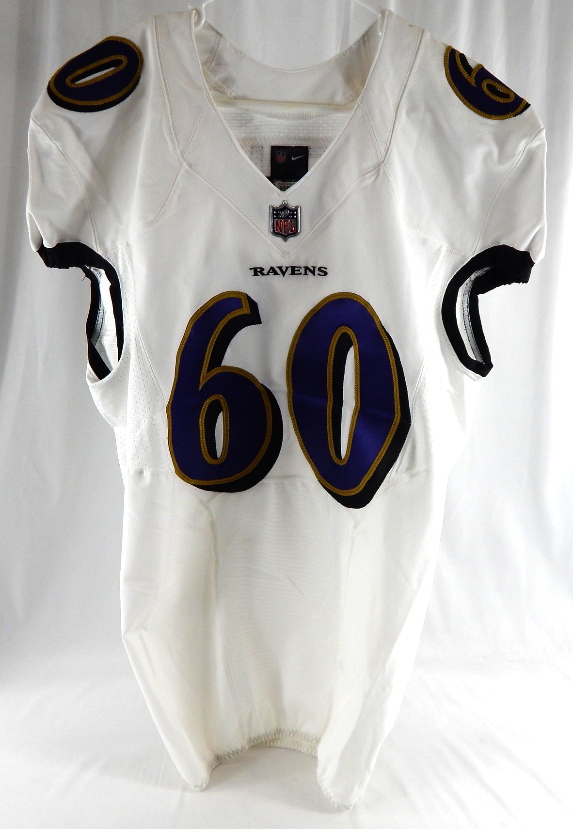 2015 Baltimore Ravens Steven Means #60 Game Issued White Jersey 44 358