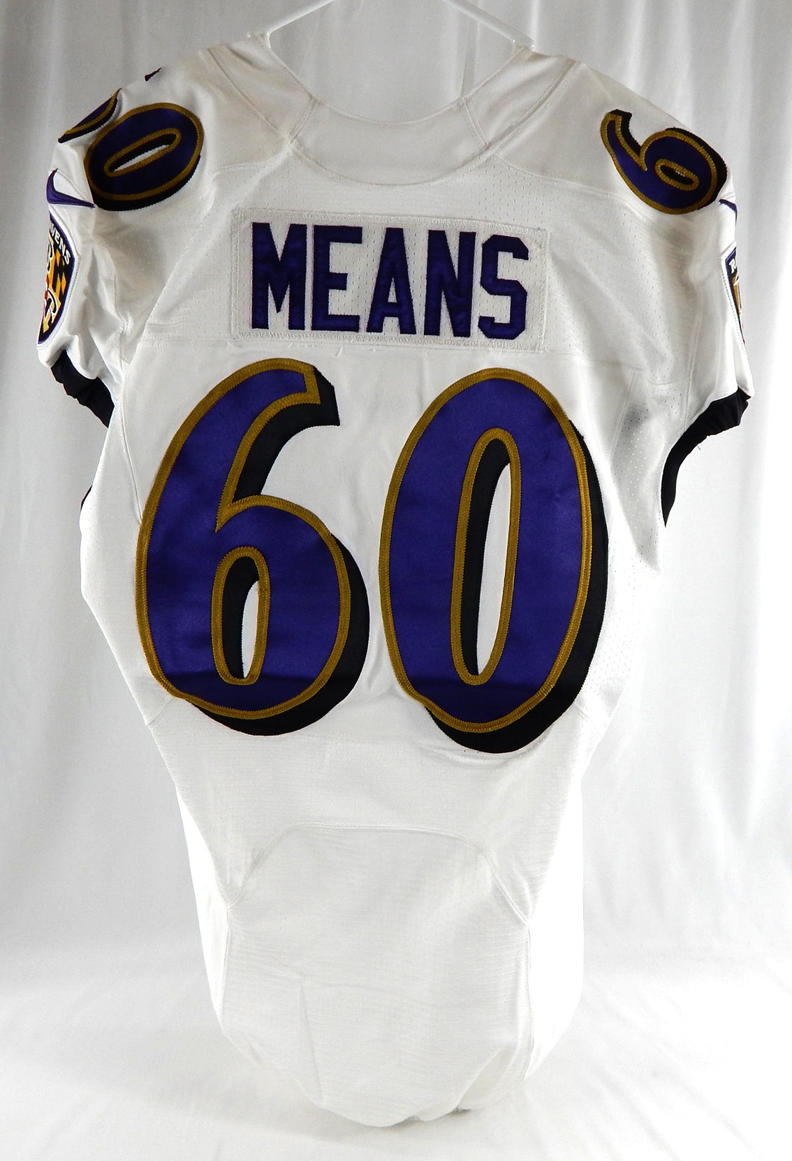 2015 Baltimore Ravens Steven Means #60 Game Issued White Jersey 44 358 Pic2