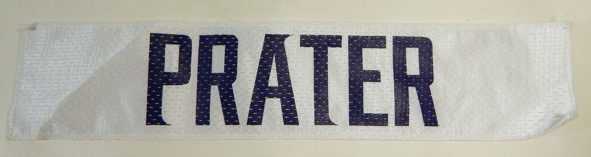 2013-15 Minnesota Vikings Shaun Prater #27 Game Used White Name Plate DP14885