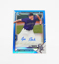 2021 Bowman Chrome Draft 1st Edition Autograph Blue Refractor Joe Rock Auto /150