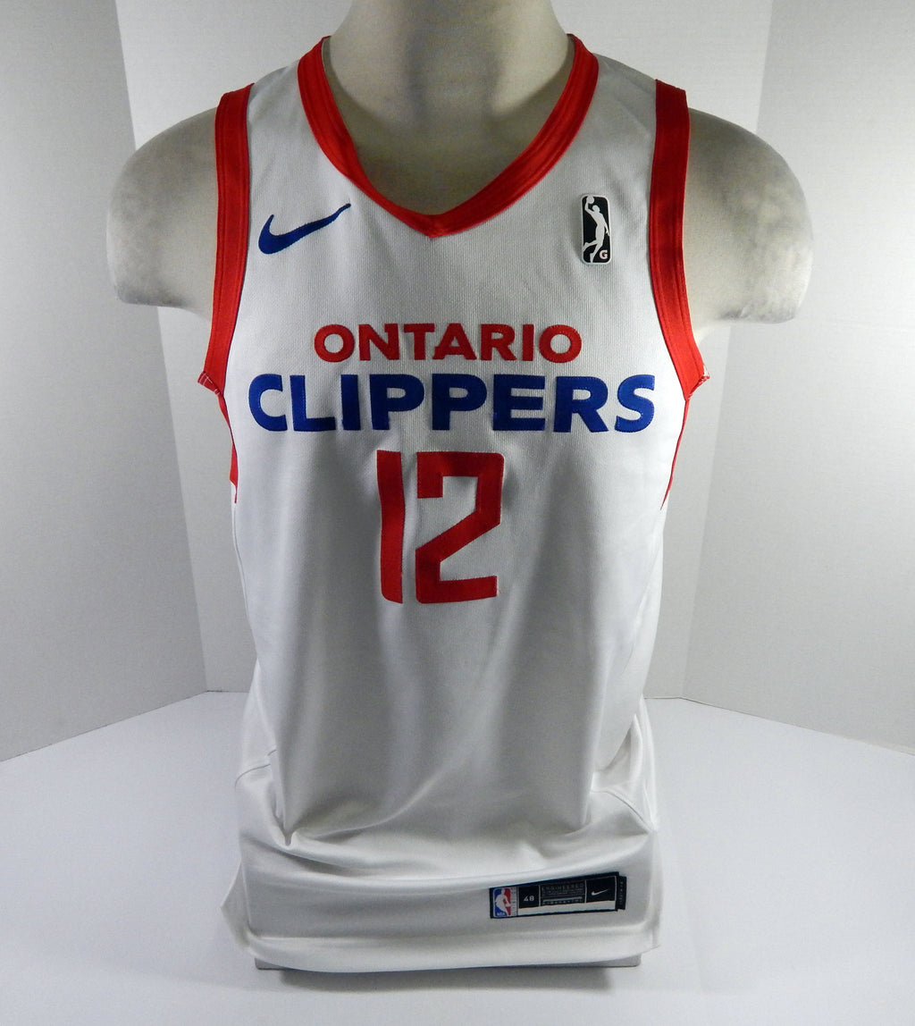2022-23 Ontario Clippers Lucas Williamson #12 Game Used White Jersey 48 DP52511 Pic2