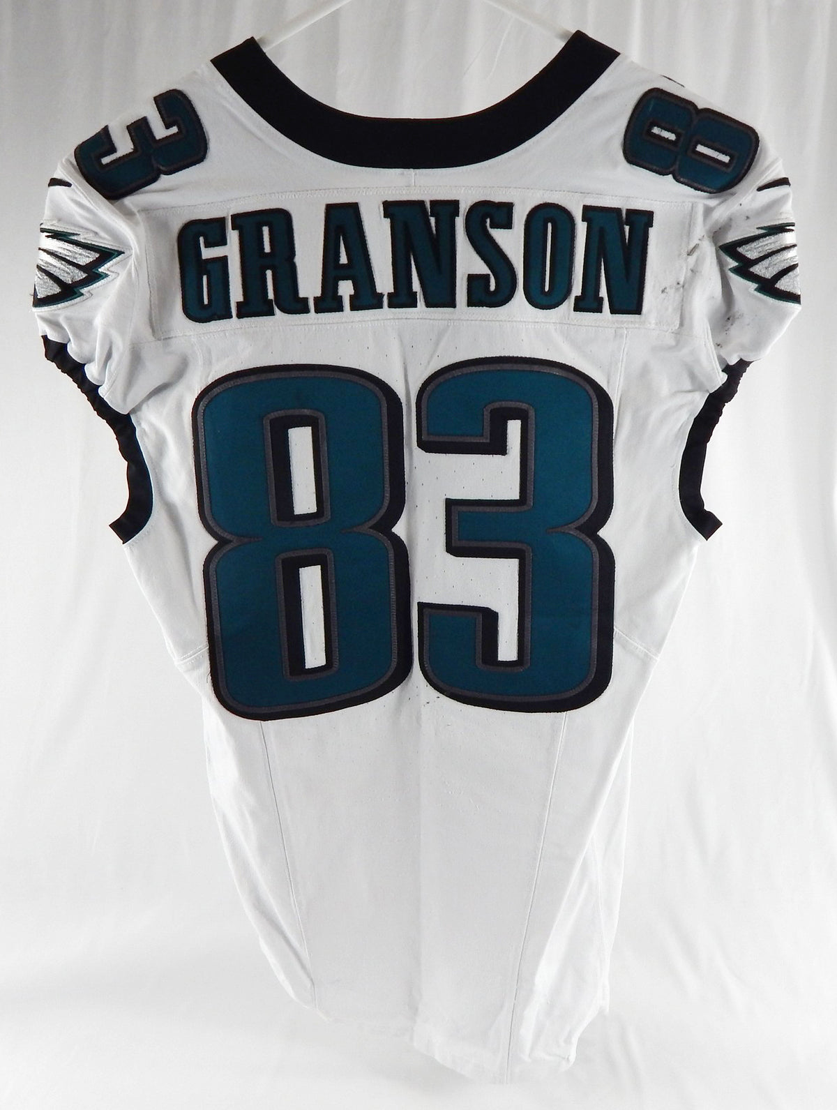 2024 Philadelphia Eagles Kylen Granson #83 Game Used White Jersey 40 DP111965 Pic2
