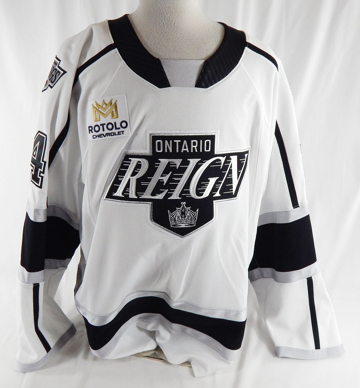 2025-26 Ontario Reign Michael Mastrodomenico #14 Game Issued White Jersey 56 133