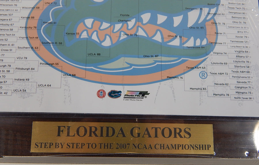 Florida Gators 2007 NCAA Division I Final Four Bracket Plaque Pic2