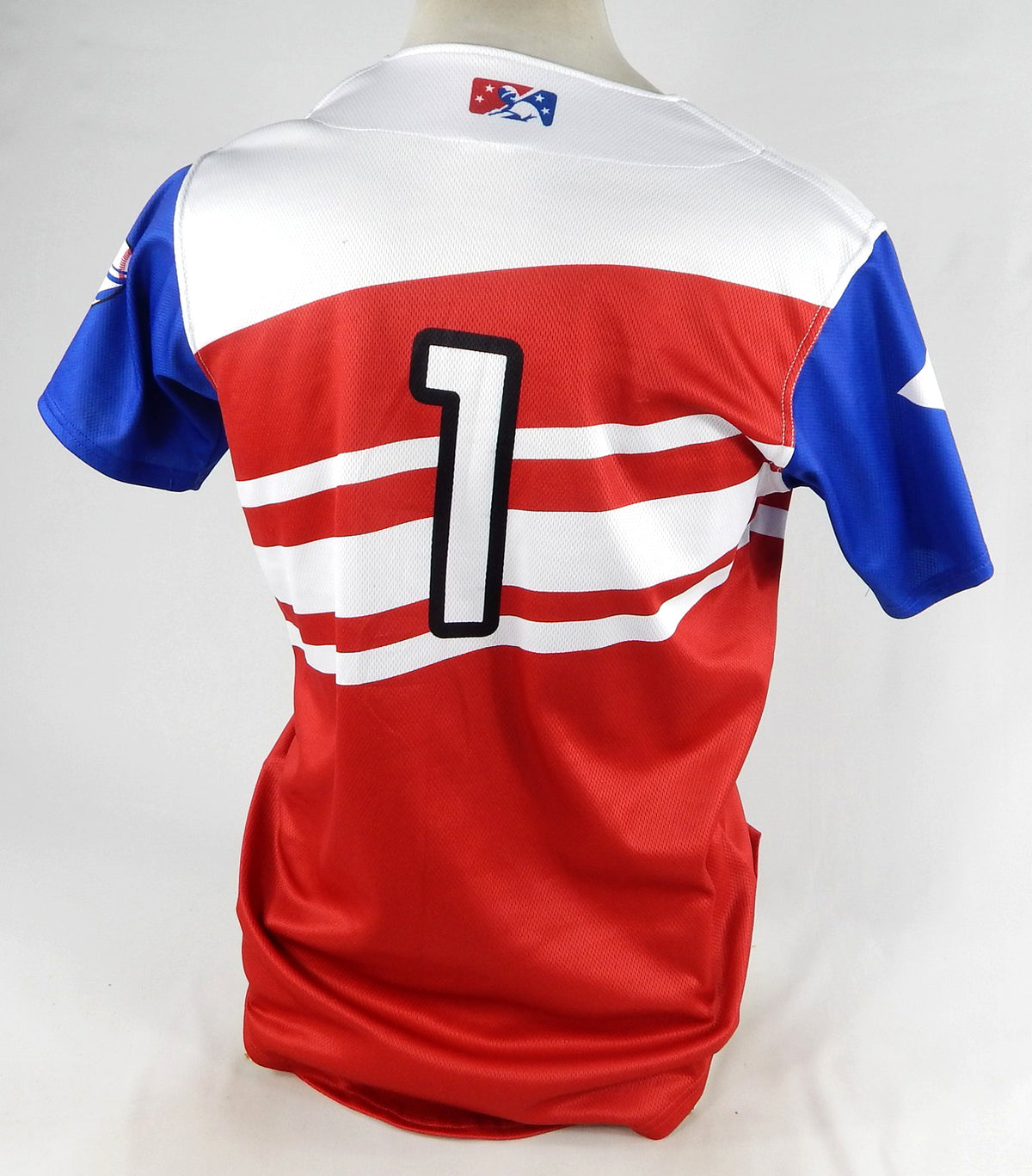 2022-23 Syracuse Mets #1 Game Issued Pos Used Red Jersey Copa Diversion 44 692 Pic2