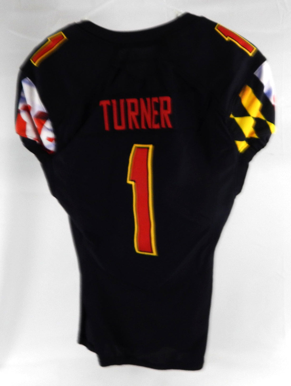 2018 Maryland Terrapins DJ Turner #1 Game Used Black Jersey Football 42 23 Pic2