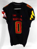 Maryland Terrapins #0 Game Used Black Jersey Football NP Rem 46 24