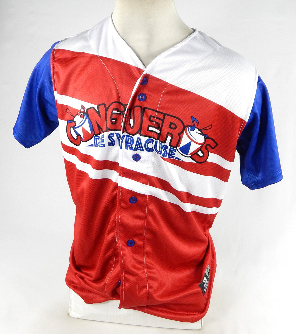 2022-23 Syracuse Mets #57 Game Issued Pos Used Red Jersey Copa Diversion 44 695