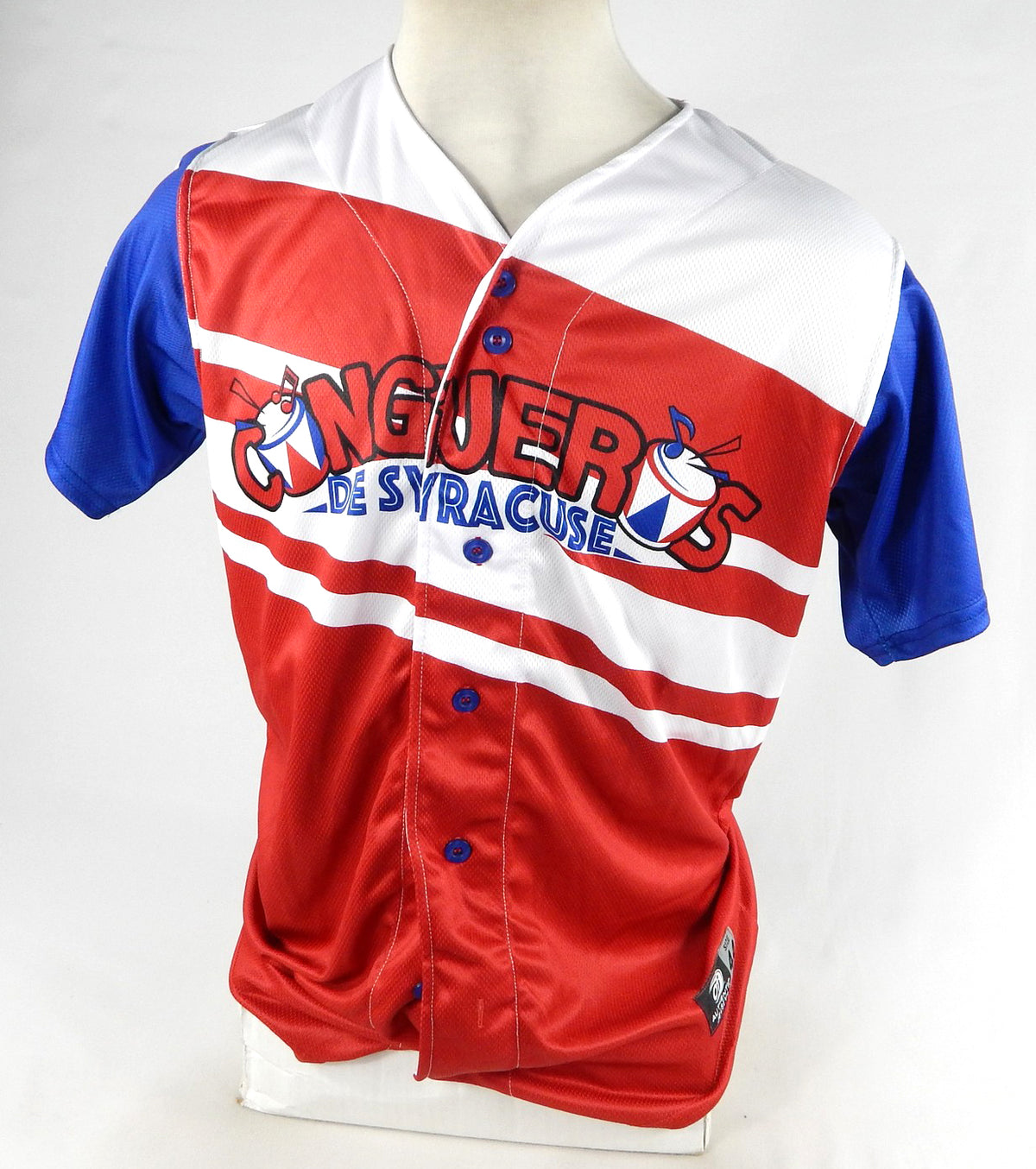 2022-23 Syracuse Mets #57 Game Issued Pos Used Red Jersey Copa Diversion 44 695