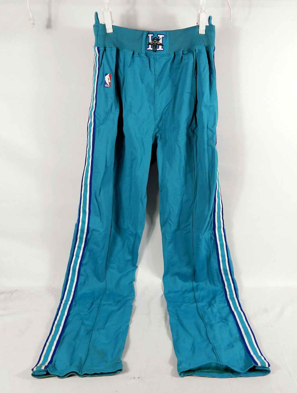 1990-91 Charlotte Hornets Stuart Gray #55 Game Used Teal Warm Up Pants 38 088