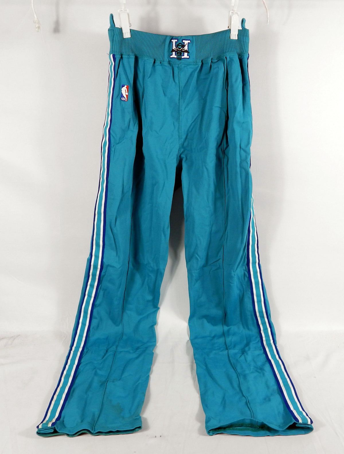 1990-91 Charlotte Hornets Stuart Gray #55 Game Used Teal Warm Up Pants 38 088