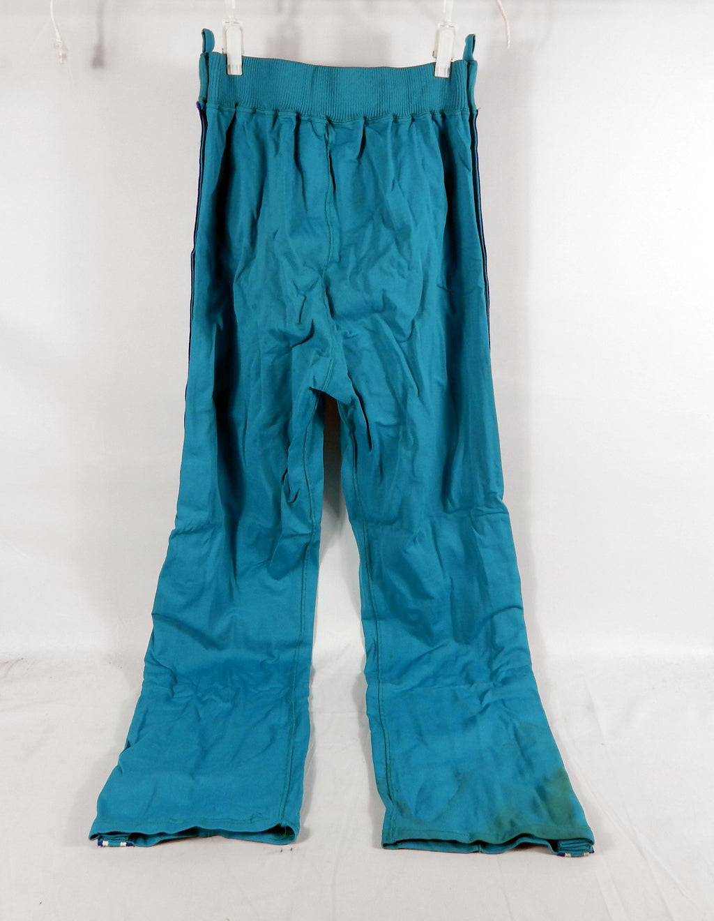 1990-91 Charlotte Hornets Stuart Gray #55 Game Used Teal Warm Up Pants 38 088 Pic2