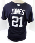 2020 Detroit Tigers JaCoby Jones #21 Game Issued Pos Used Navy Jersey ST 0