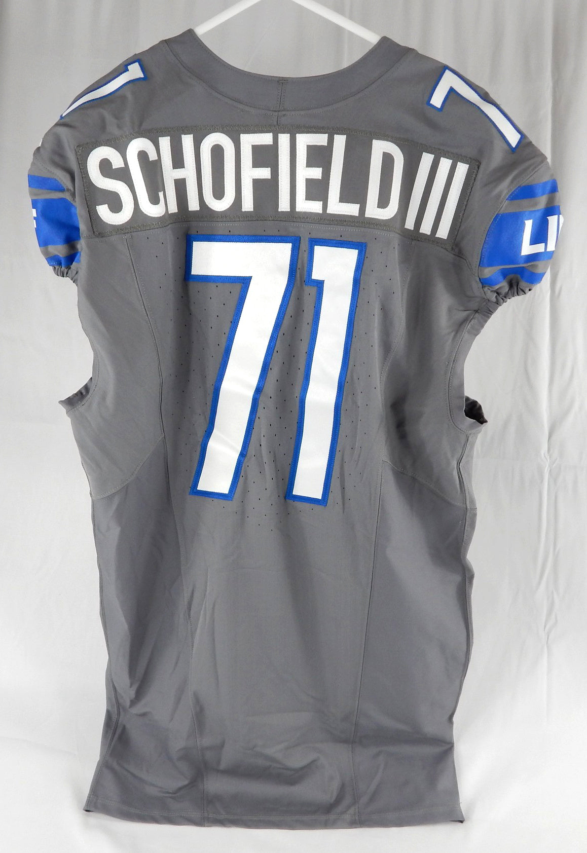 2023 Detroit Lions Michael Schofield III #71 Game Issued Grey Jersey Color Rush Pic2