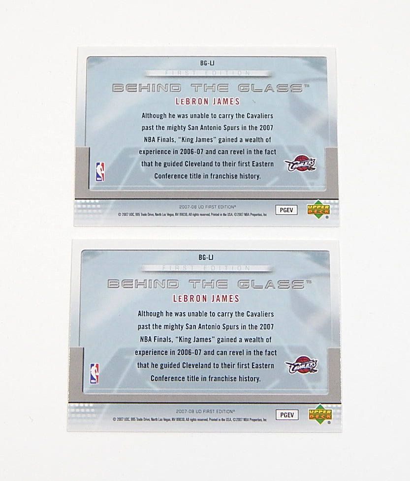 Lot of (2) 2007-08 Upper Deck First Edition Behind the Glass LeBron James #BG-LJ Pic2