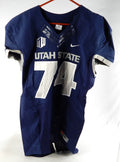 2013 Utah State Aggies #74 Game Used Navy Jersey NP Removed XL DP84025