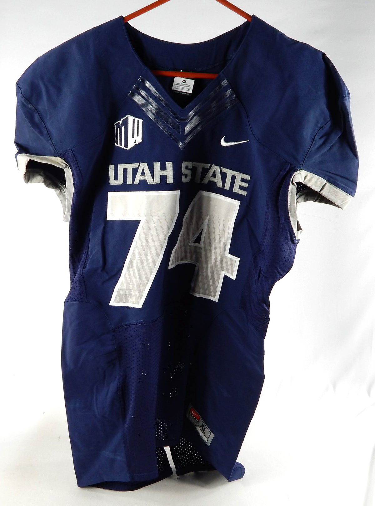 2013 Utah State Aggies #74 Game Used Navy Jersey NP Removed XL DP84025