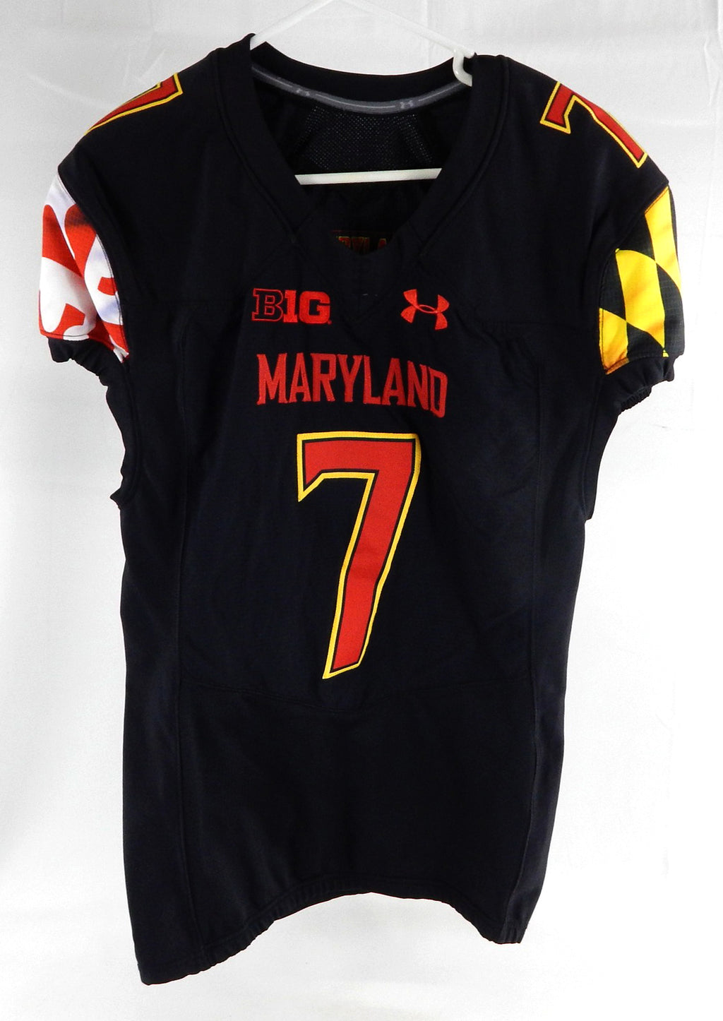 2020 Maryland Terrapins Smith #7 Game Used Black Jersey Football 44 630