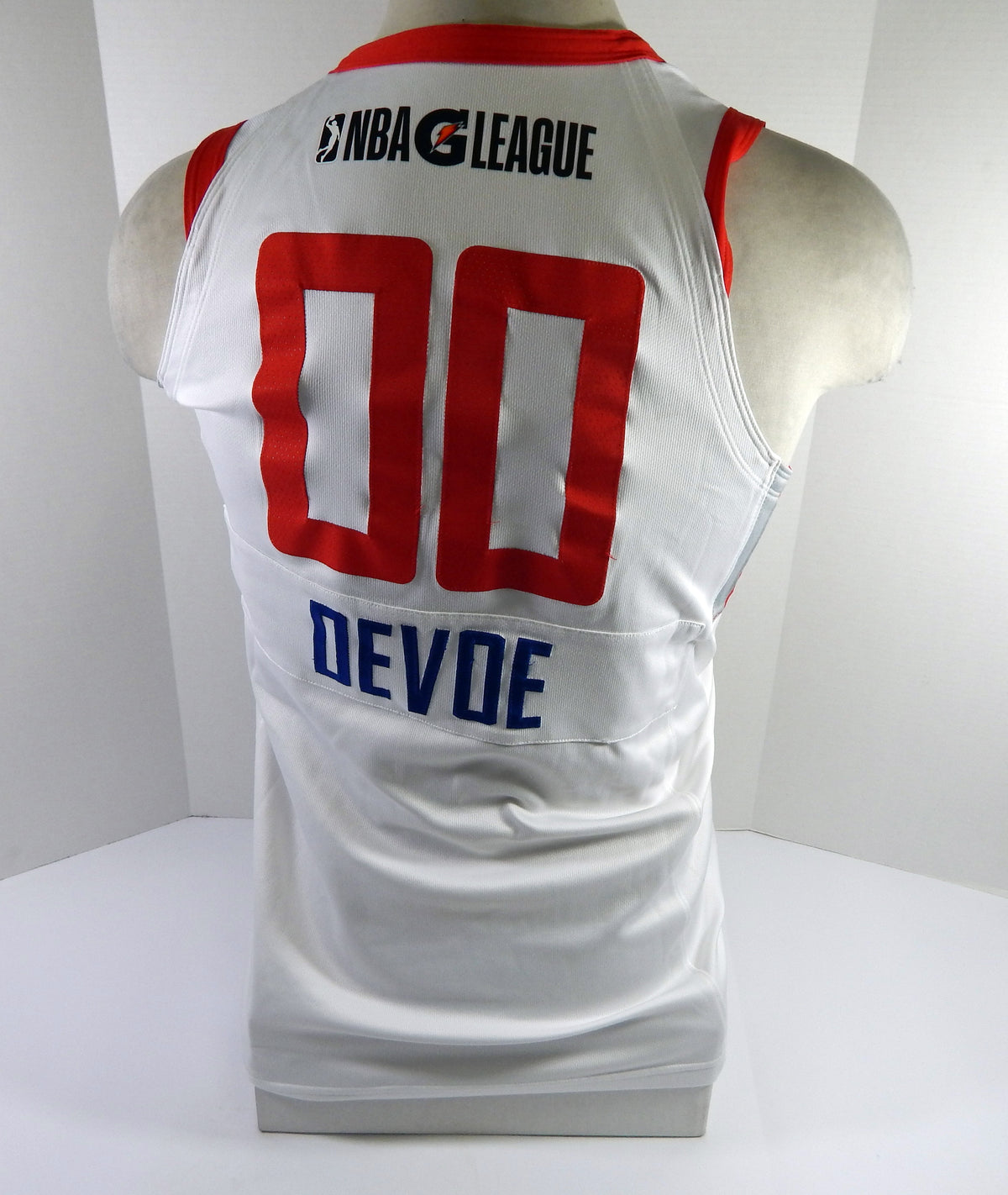 2022-23 Ontario Clippers Michael Devoe #0 Game Used White Jersey 46 2