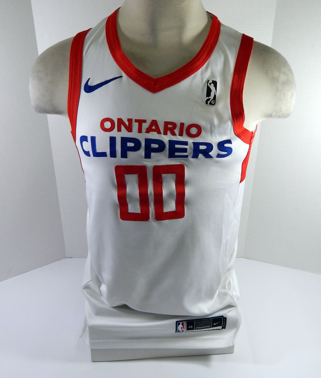 2022-23 Ontario Clippers Michael Devoe #0 Game Used White Jersey 46 2 Pic2